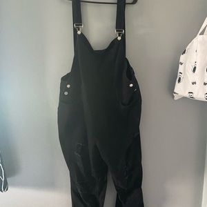 Black Denim ripped overalls